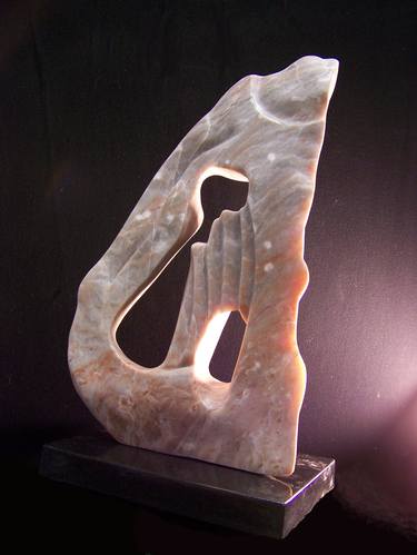 Original Abstract Sculpture by Jo and Jan Moore Romancing The Stone