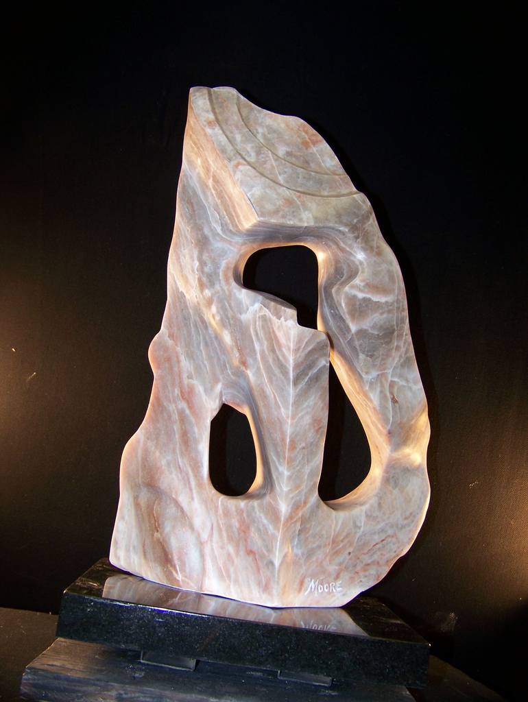 Original Abstract Expressionism Abstract Sculpture by Jo and Jan Moore Romancing The Stone