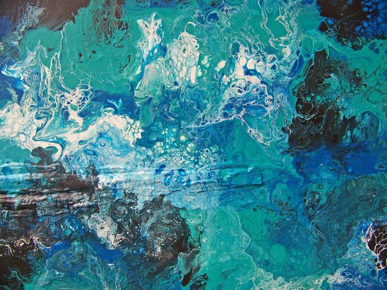 Original Abstract Landscape Painting by Jo and Jan Moore Romancing The Stone