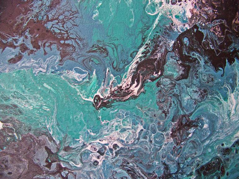 Original Abstract Aerial Painting by Jo and Jan Moore Romancing The Stone