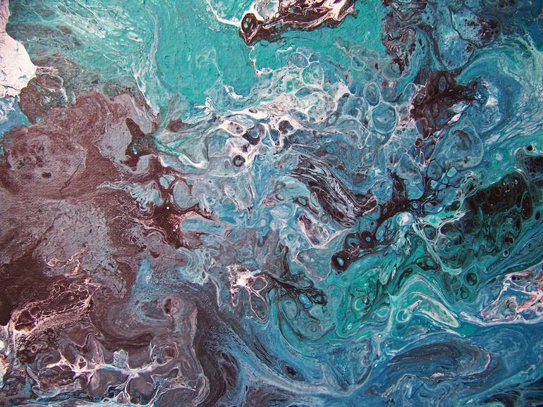 Original Abstract Aerial Painting by Jo and Jan Moore Romancing The Stone