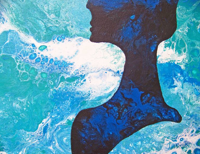 Original Abstract Women Painting by Jo And Jan Moore Romancing The Stone