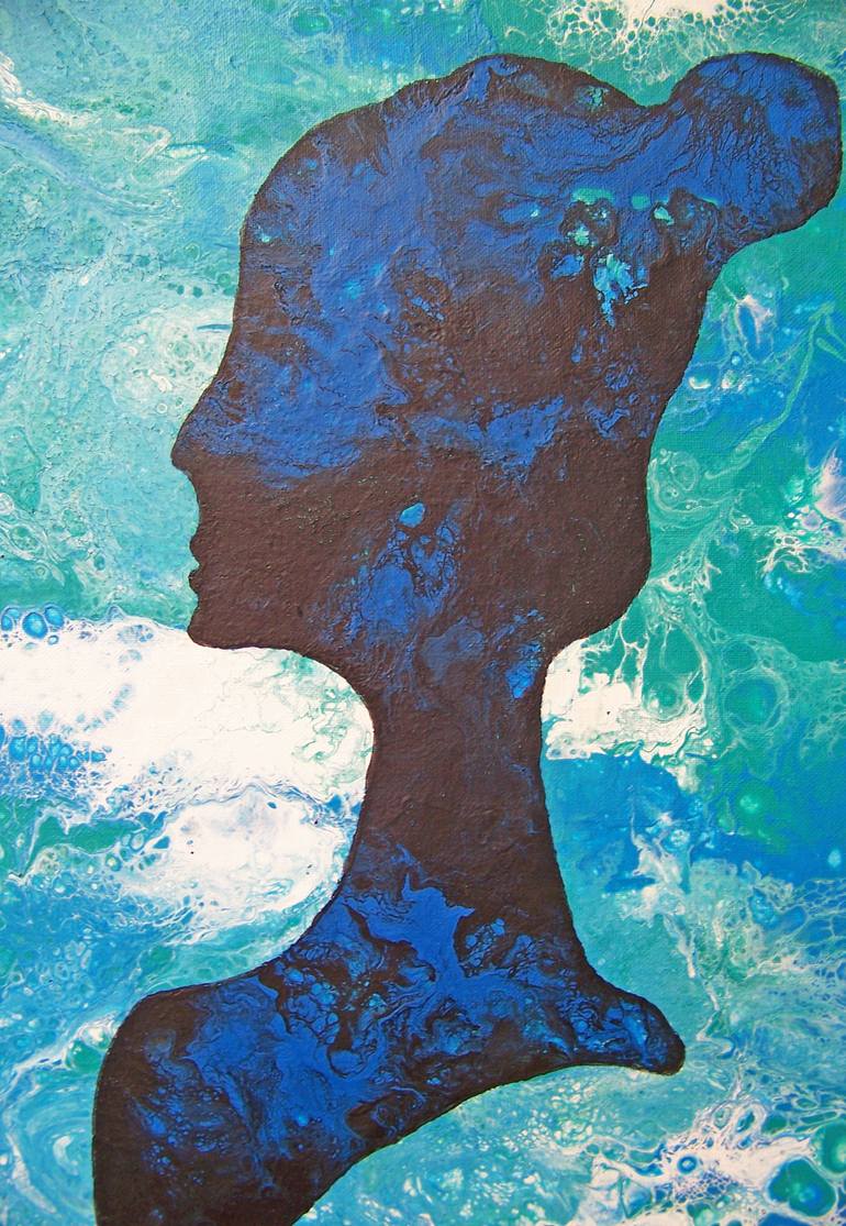 Original Abstract Women Painting by Jo And Jan Moore Romancing The Stone