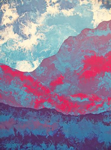 Print of Abstract Landscape Paintings by Jo and Jan Moore Romancing The Stone