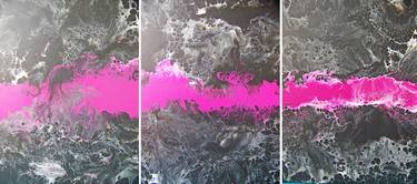 Here Comes the Night III---Magenta Triptych thumb
