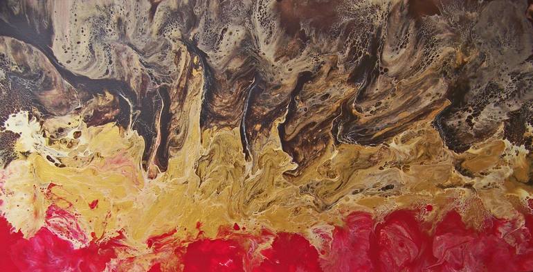 Original Abstract Landscape Painting by Jo and Jan Moore Romancing The Stone