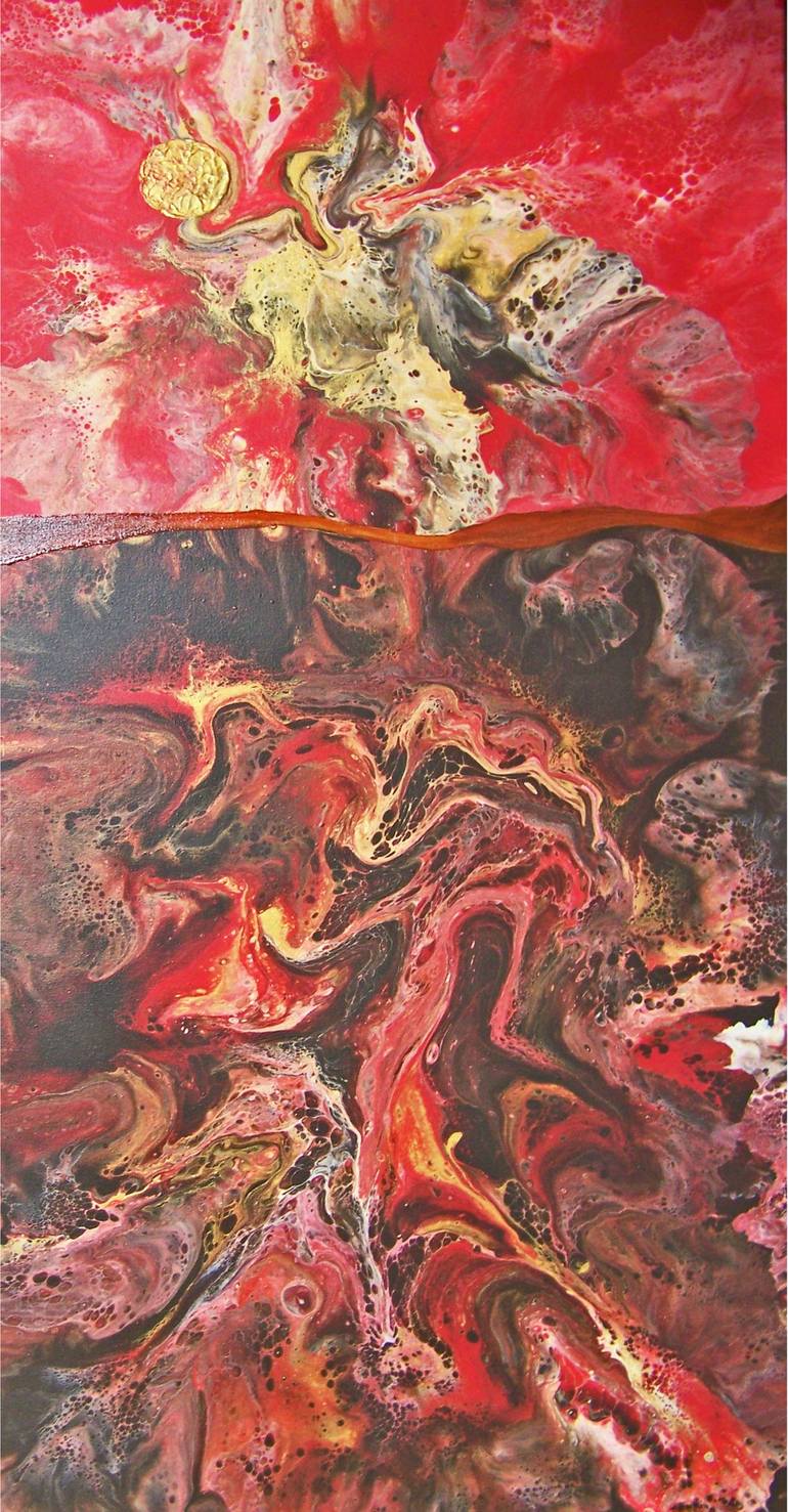 Original Abstract Landscape Painting by Jo and Jan Moore Romancing The Stone