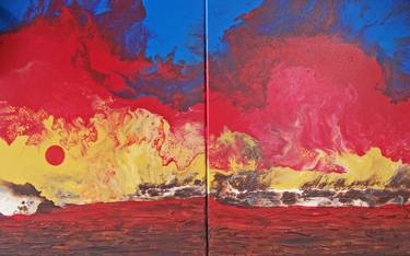 Original Abstract Landscape Paintings by Jo and Jan Moore Romancing The Stone