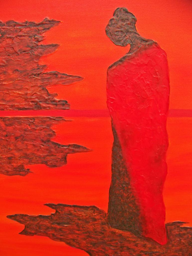 Original Abstract People Painting by Jo And Jan Moore Romancing The Stone