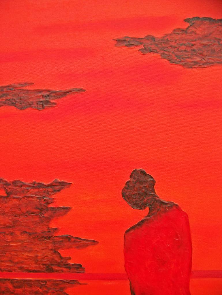 Original Abstract People Painting by Jo And Jan Moore Romancing The Stone