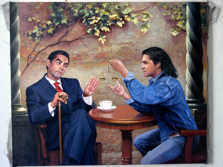 Original Realism Religion Painting by Victor Arseni