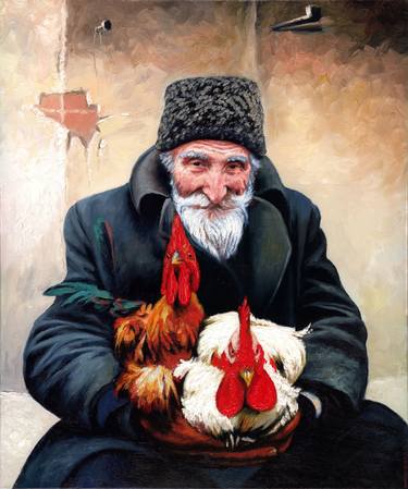 The old man selling roosters. DUM SPIRO, SPERO. thumb