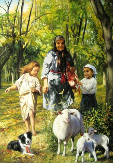 Print of Realism Children Paintings by Victor Arseni