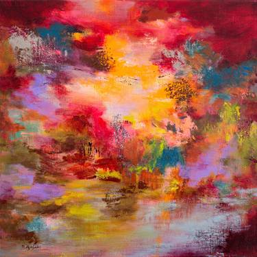 Original Abstract Landscape Paintings by Rikka AYASAKI