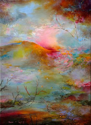 Original Abstract Landscape Paintings by Rikka AYASAKI