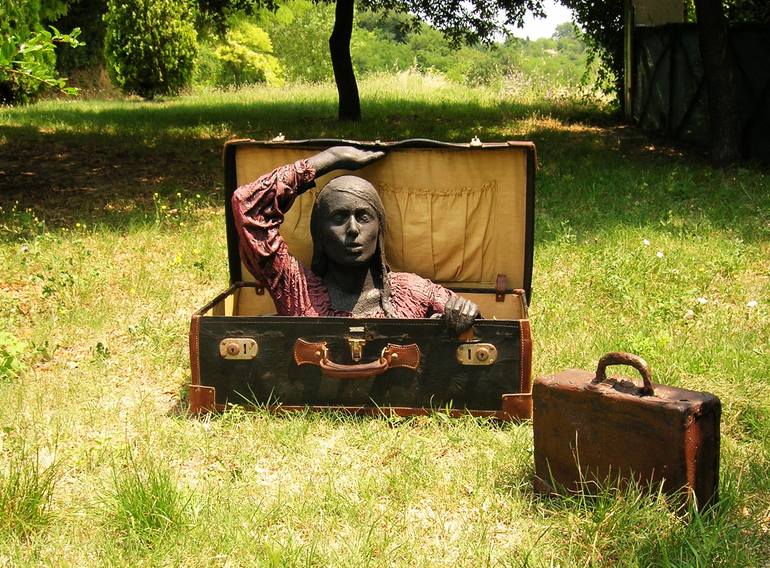 Original Surrealism People Sculpture by Denise Sanna