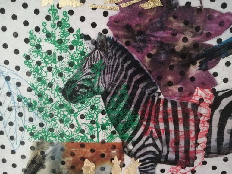 Original Abstract Animal Collage by Denise Sanna