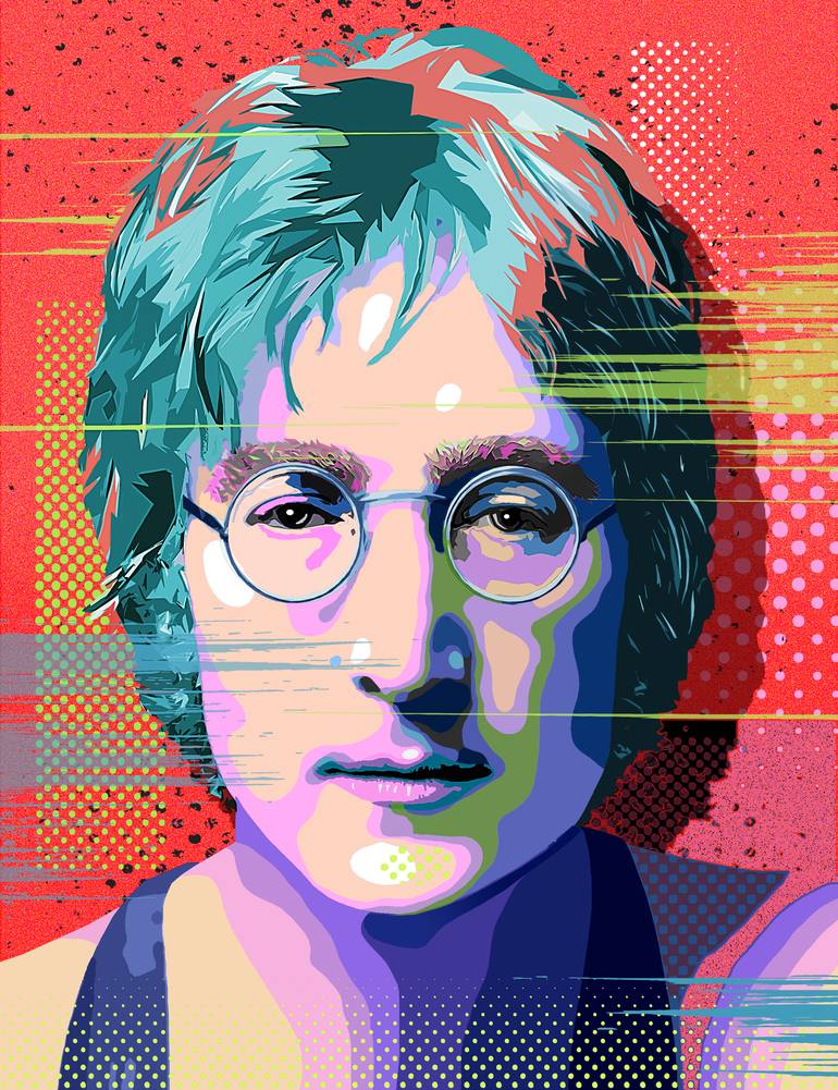 Imagine all the people john lennon poster Template