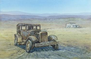 Print of Documentary Automobile Paintings by Marty Garland
