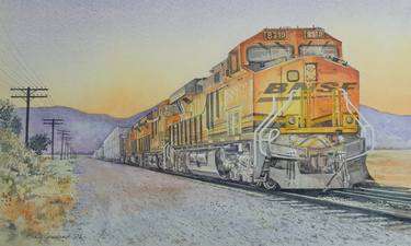 Print of Train Paintings by Marty Garland