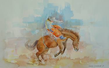 Original Figurative Horse Paintings by Marty Garland