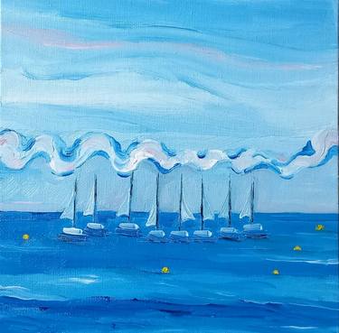 Original Contemporary Sailboat Paintings by YVONNE KOO