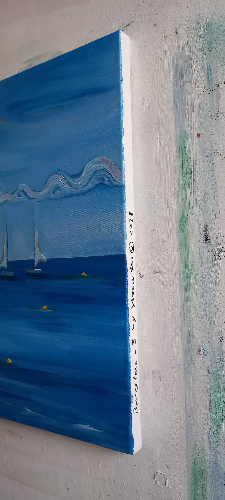 Original Surrealism Sailboat Painting by YVONNE KOO