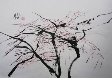 Sold -Ying ( Cherry Blossom) Sold at Sunday Times Watercolour Competition in Mall Galleries thumb
