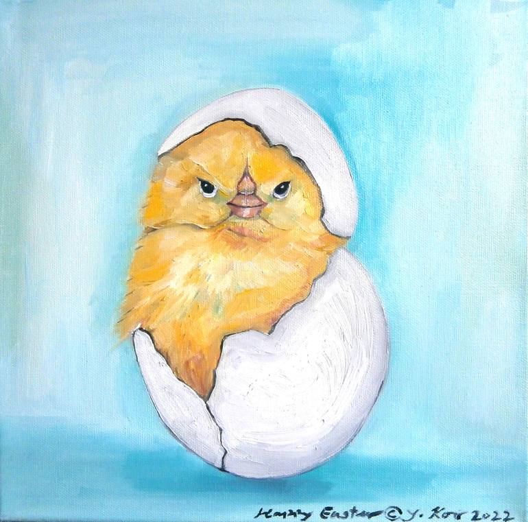 Happy Easter Painting by YVONNE KOO