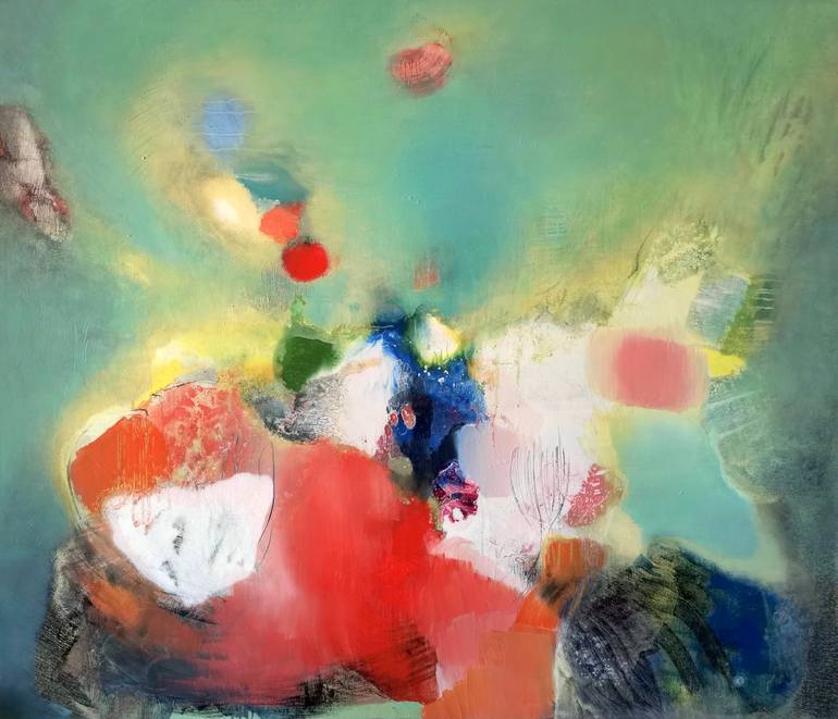 Original Abstract Painting by Anna Maria Papadimitriou | Abstract Art on Canvas | In the Water Where you Came From