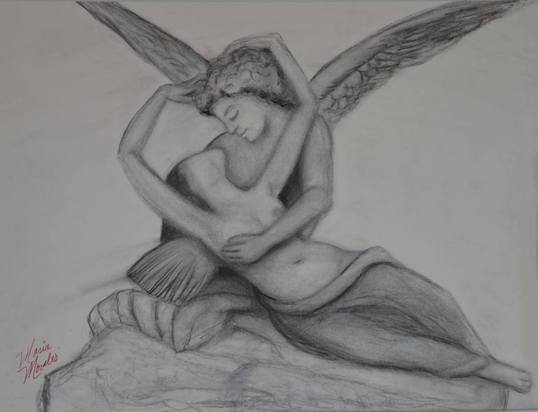 two angels in love drawing
