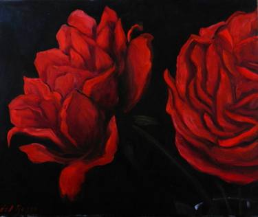 Original Figurative Floral Paintings by Cristina Del Rosso