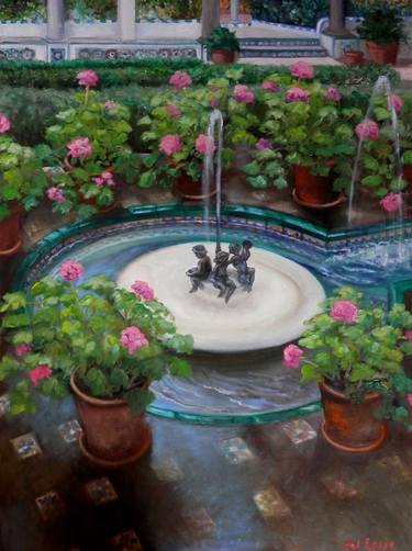 Original Impressionism Garden Paintings by Cristina Del Rosso