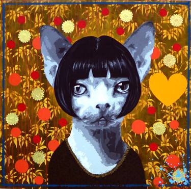 Original Pop Art Cats Paintings by raquel gralheiro