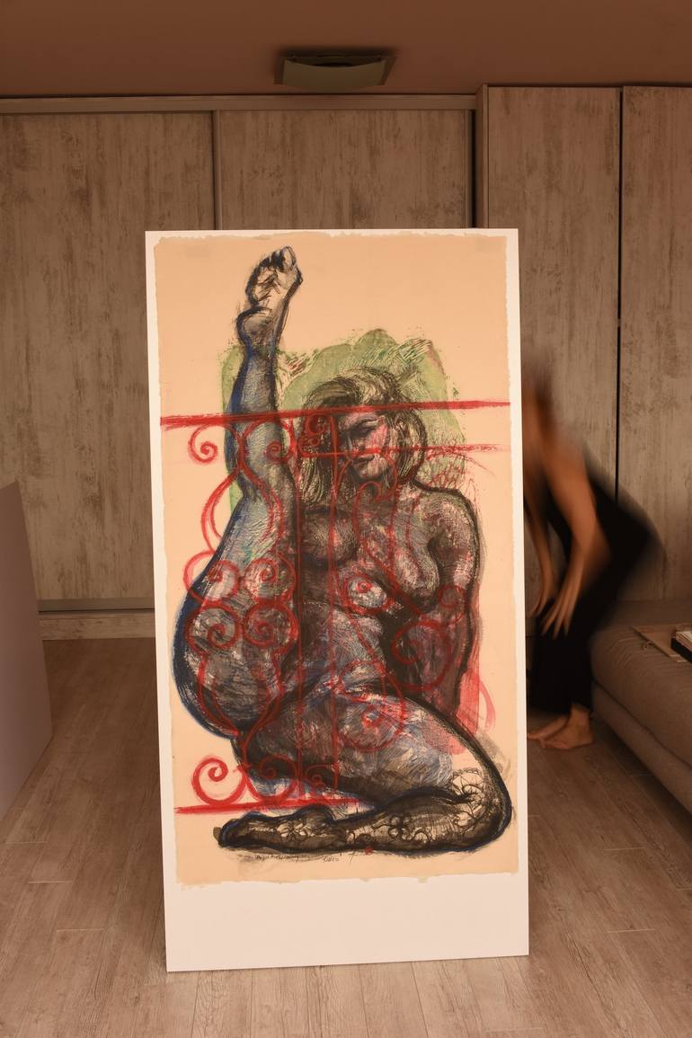 Original Erotic Mixed Media by Lea Jerlagić