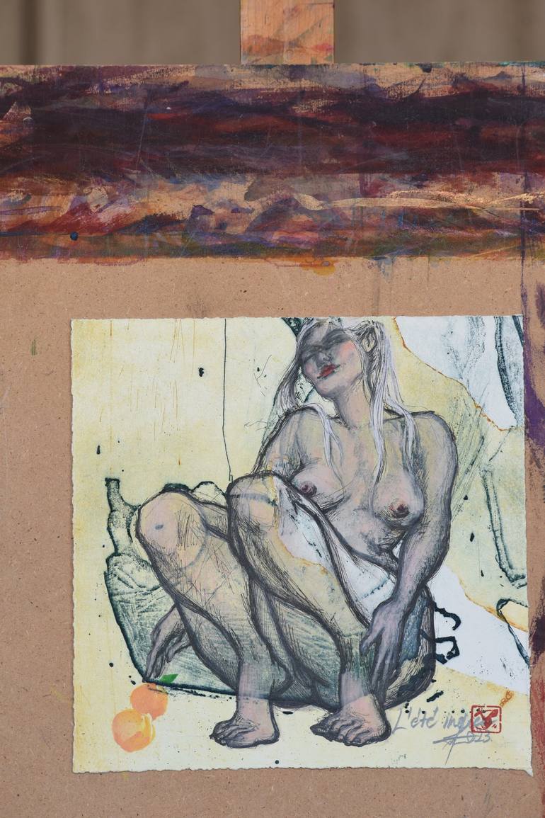 Original Fine Art Erotic Mixed Media by Lea Jerlagić