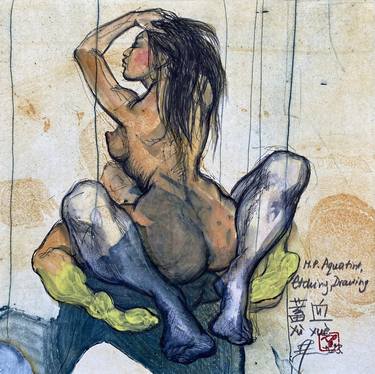Original Figurative Erotic Mixed Media by Lea Jerlagić