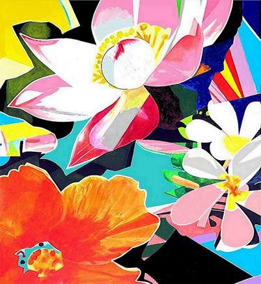 Original Abstract Floral Paintings by Barron Holland