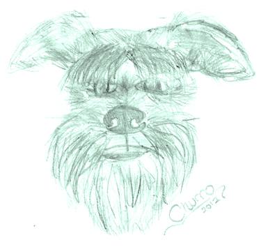 Original Documentary Dogs Drawing by Christopher Fry