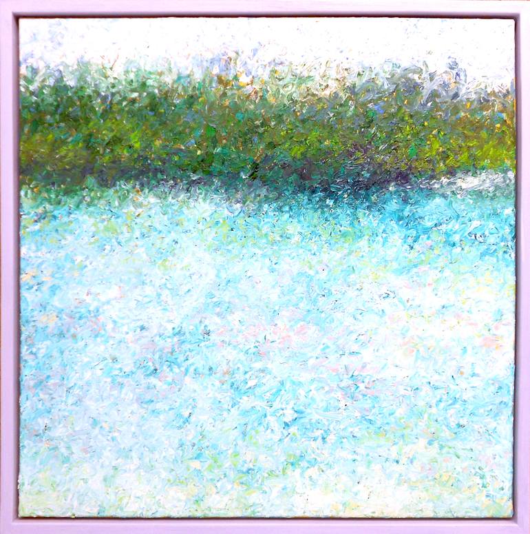 Original Landscape Painting by Markus Hauser | Abstract Art on Canvas | Am See (By the lake)