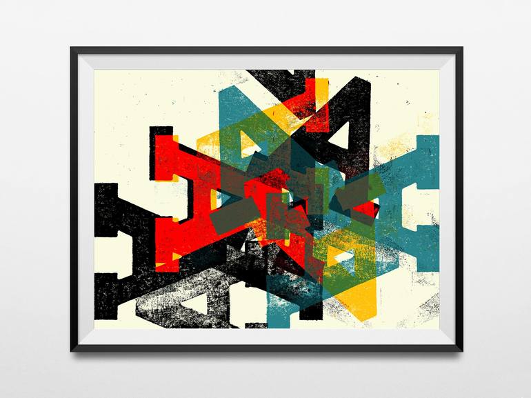 Original Abstract Typography Digital by Peter Strnad