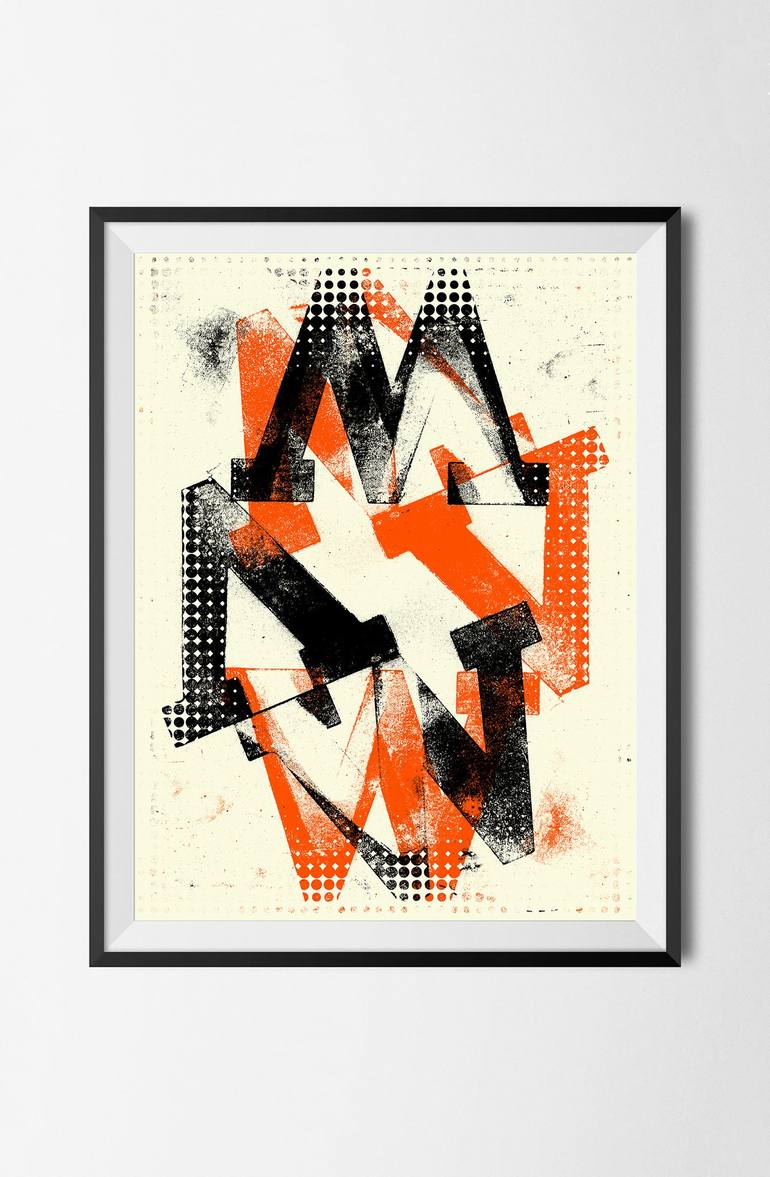 Original Abstract Typography Digital by Peter Strnad
