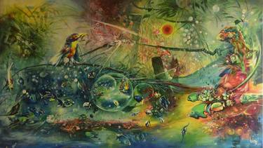 Original Expressionism Animal Painting by Jorge Calero