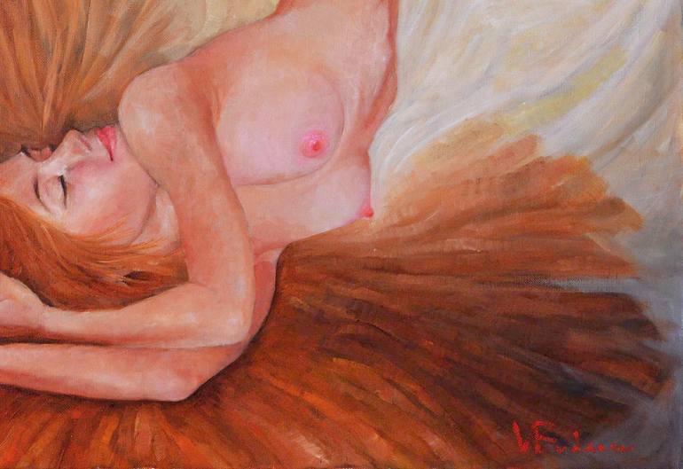 Original Realism Erotic Painting by Budanov Valery