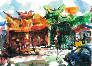 Print of Impressionism Architecture Paintings by Yi Hsuan Lin
