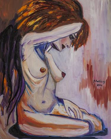 Original Nude Painting by Justyna Anthony