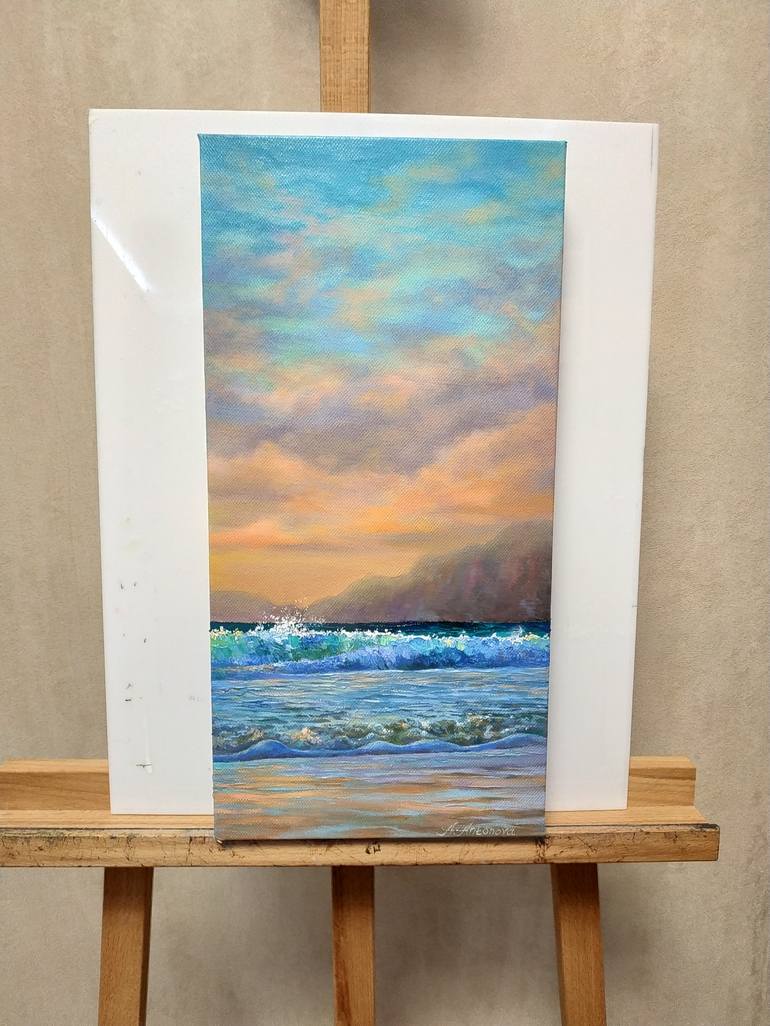 Original Impressionism Seascape Painting by anna antonova