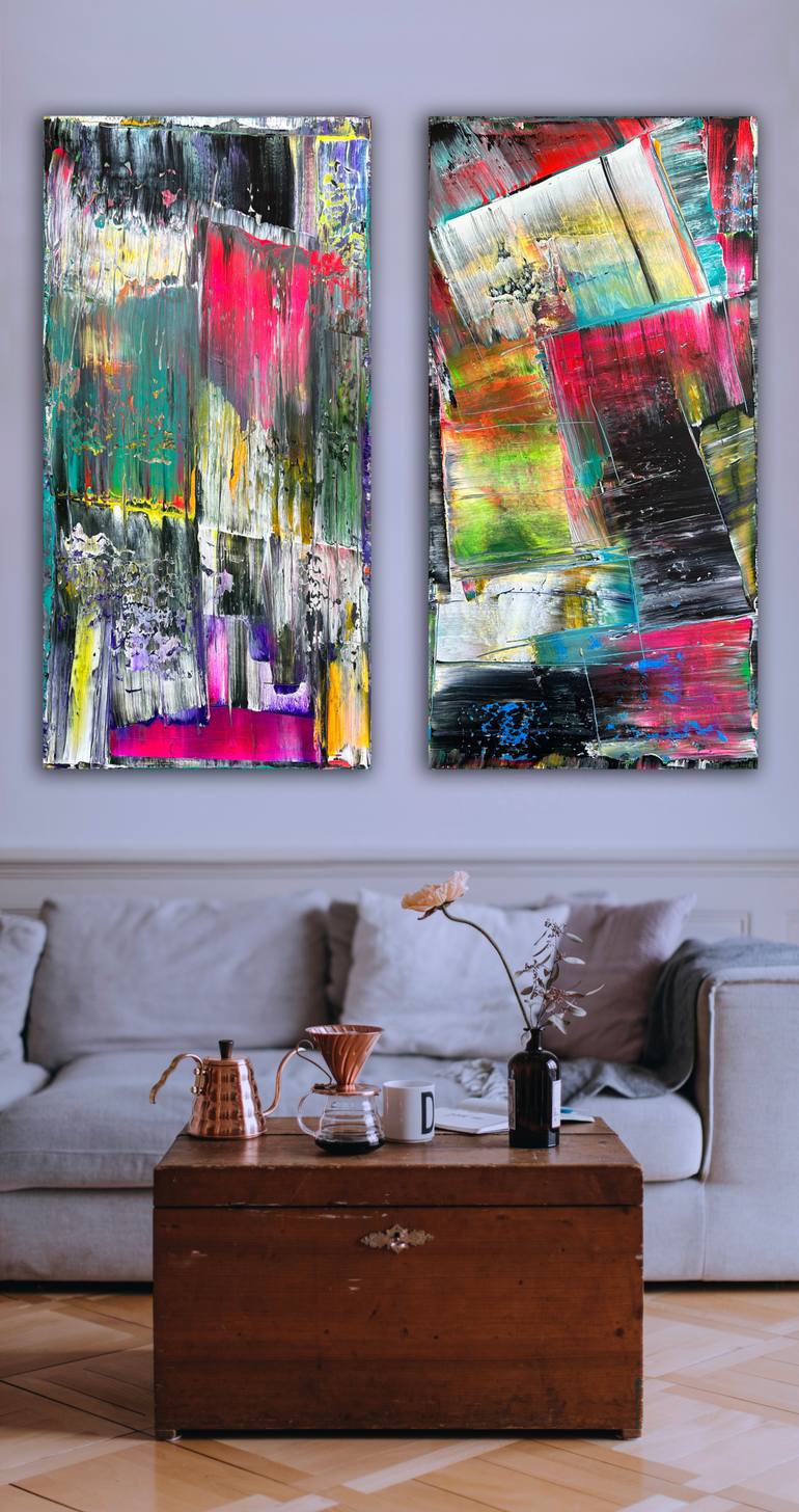 Original Abstract Expressionism Abstract Painting by Preston M Smith Pms