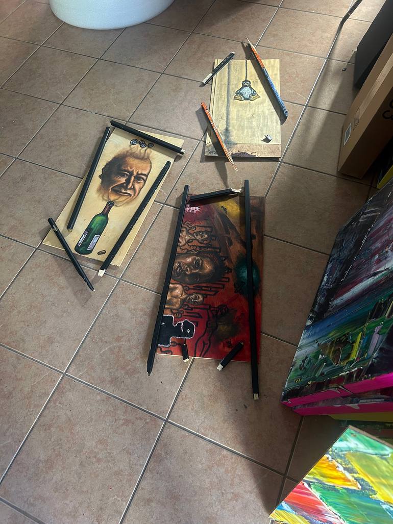 Original Expressionism Cartoon Painting by Preston M Smith Pms