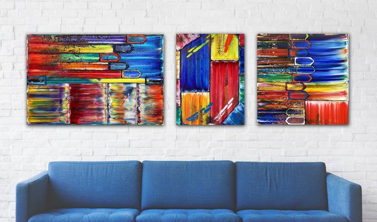 Original Abstract Expressionism Abstract Painting by Preston M Smith Pms